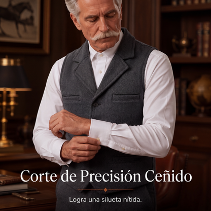 ⏰🔥 ¡OFERTA 50% OFF! 🕴️✨ Chaleco Vintage de Espiga para Hombre – Estilo Elegante, Corte Entallado y Look Formal Sofisticado