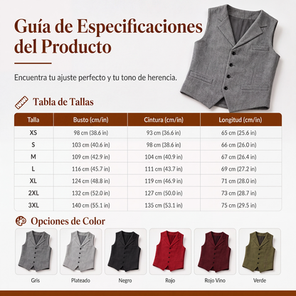 ⏰🔥 ¡OFERTA 50% OFF! 🕴️✨ Chaleco Vintage de Espiga para Hombre – Estilo Elegante, Corte Entallado y Look Formal Sofisticado