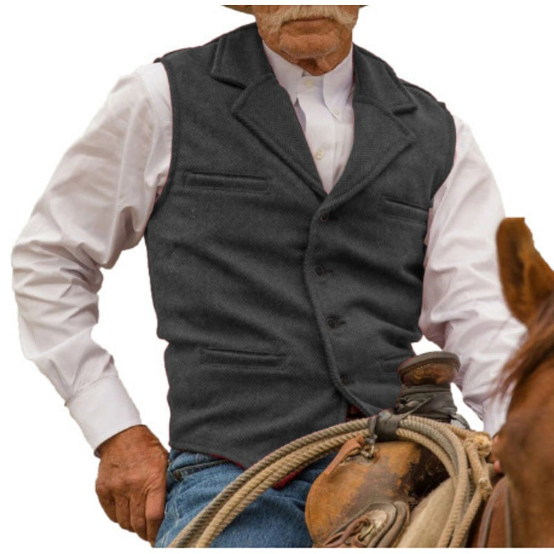 ⏰🔥 ¡OFERTA 50% OFF! 🕴️✨ Chaleco Vintage de Espiga para Hombre – Estilo Elegante, Corte Entallado y Look Formal Sofisticado