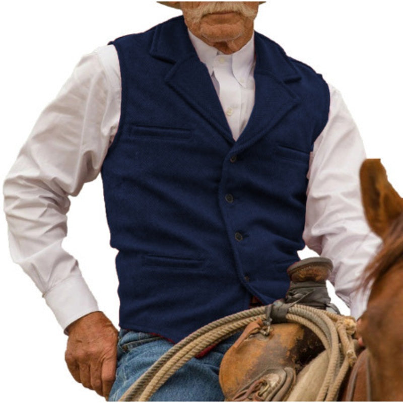 ⏰🔥 ¡OFERTA 50% OFF! 🕴️✨ Chaleco Vintage de Espiga para Hombre – Estilo Elegante, Corte Entallado y Look Formal Sofisticado