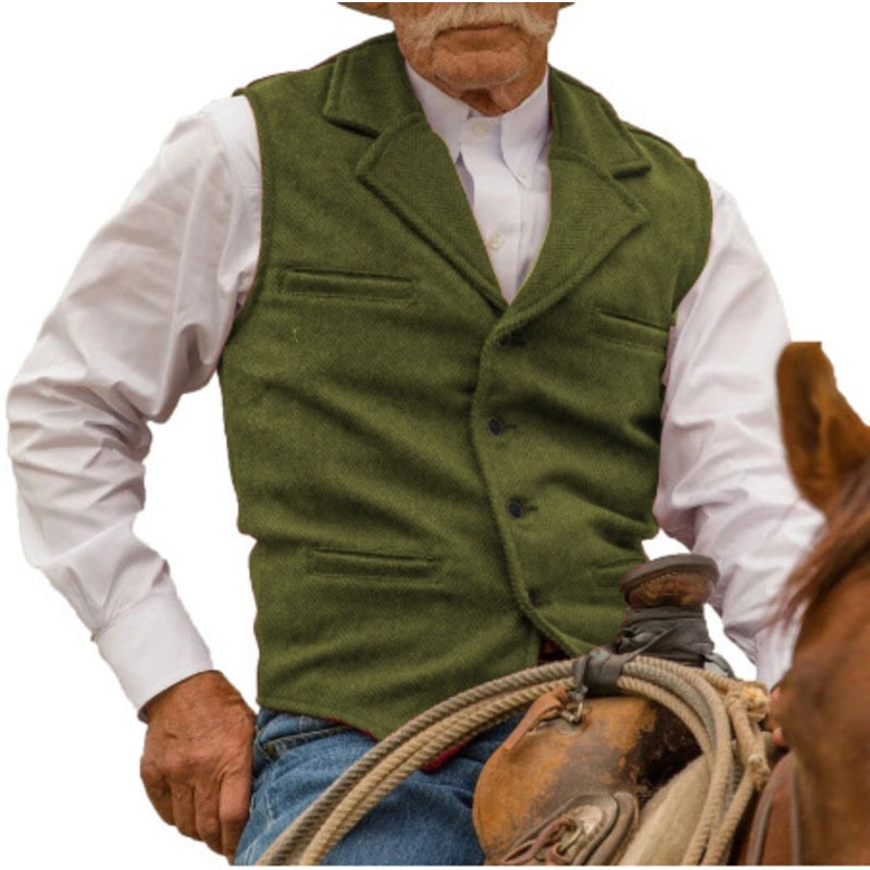 ⏰🔥 ¡OFERTA 50% OFF! 🕴️✨ Chaleco Vintage de Espiga para Hombre – Estilo Elegante, Corte Entallado y Look Formal Sofisticado