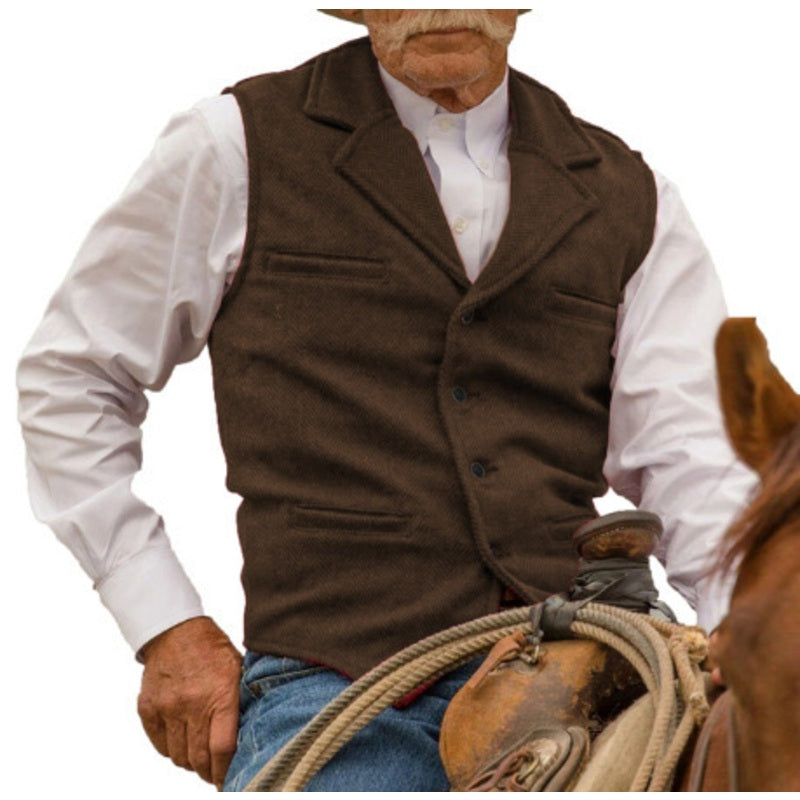 ⏰🔥 ¡OFERTA 50% OFF! 🕴️✨ Chaleco Vintage de Espiga para Hombre – Estilo Elegante, Corte Entallado y Look Formal Sofisticado