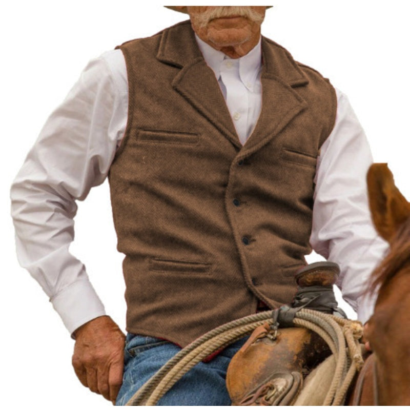 ⏰🔥 ¡OFERTA 50% OFF! 🕴️✨ Chaleco Vintage de Espiga para Hombre – Estilo Elegante, Corte Entallado y Look Formal Sofisticado