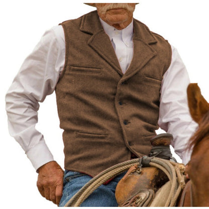 ⏰🔥 ¡OFERTA 50% OFF! 🕴️✨ Chaleco Vintage de Espiga para Hombre – Estilo Elegante, Corte Entallado y Look Formal Sofisticado