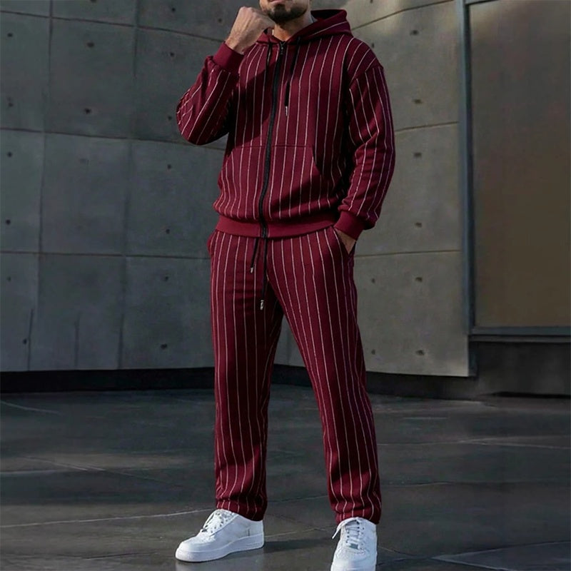 ⏰🔥 ¡OFERTA 50% OFF! 🧥✨ Conjunto Deportivo de Sudadera con Capucha y Pantalones para Hombre – Diseño de Bloques de Color, Cómodo y Estilo Casual