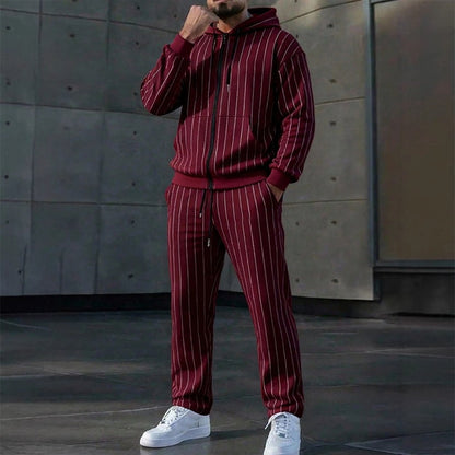 ⏰🔥 ¡OFERTA 50% OFF! 🧥✨ Conjunto Deportivo de Sudadera con Capucha y Pantalones para Hombre – Diseño de Bloques de Color, Cómodo y Estilo Casual