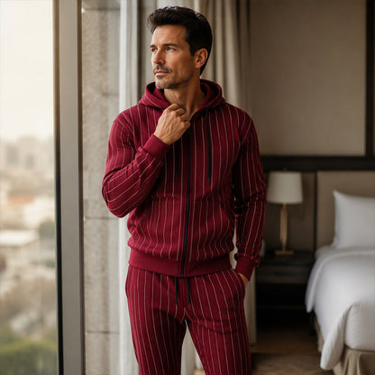 ⏰🔥 ¡OFERTA 50% OFF! 🧥✨ Conjunto Deportivo de Sudadera con Capucha y Pantalones para Hombre – Diseño de Bloques de Color, Cómodo y Estilo Casual