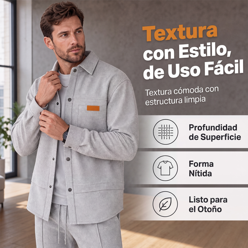 ✨ PRECIO ESPECIAL · -50% | Conjunto Waffle de 2 Piezas para Hombre