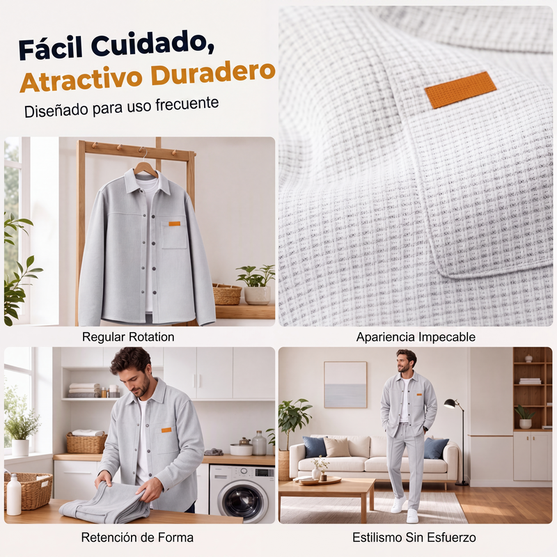 ✨ PRECIO ESPECIAL · -50% | Conjunto Waffle de 2 Piezas para Hombre