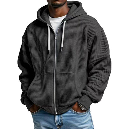 🔥 OFERTA IMPERDIBLE · -50% | Sudadera Waffle con Capucha para Hombre