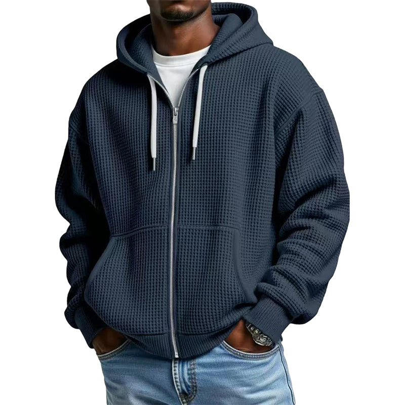 🔥 OFERTA IMPERDIBLE · -50% | Sudadera Waffle con Capucha para Hombre