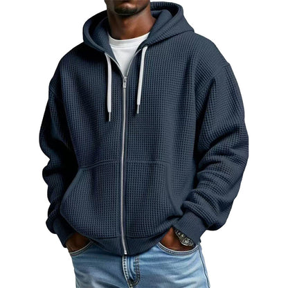 🔥 OFERTA IMPERDIBLE · -50% | Sudadera Waffle con Capucha para Hombre