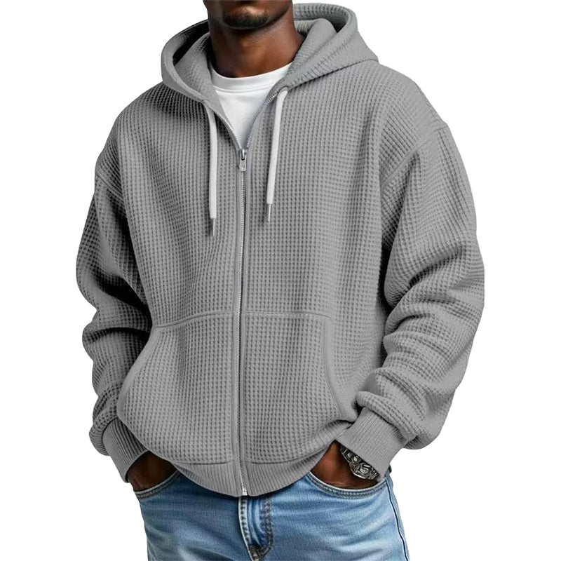 🔥 OFERTA IMPERDIBLE · -50% | Sudadera Waffle con Capucha para Hombre
