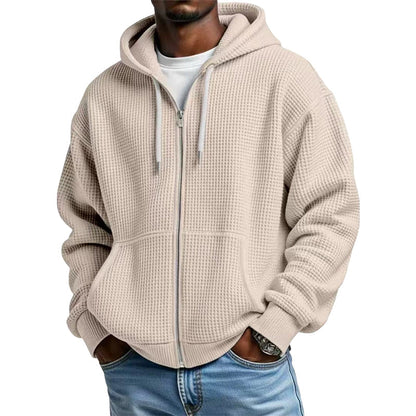 🔥 OFERTA IMPERDIBLE · -50% | Sudadera Waffle con Capucha para Hombre