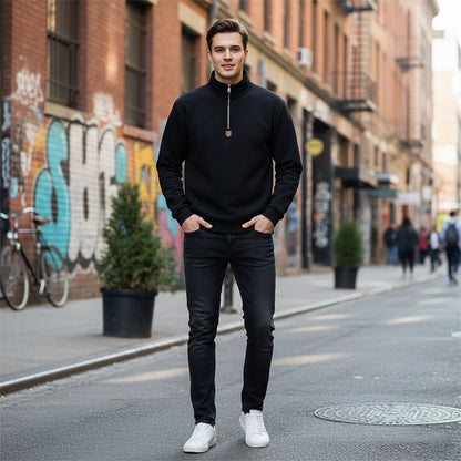 ⏰🔥 ¡OFERTA 50% OFF! 🧥✨Jersey de cuello alto con cremallera de un cuarto para hombre