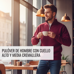 ⏰🔥 ¡OFERTA 50% OFF! 🧥✨Jersey de cuello alto con cremallera de un cuarto para hombre