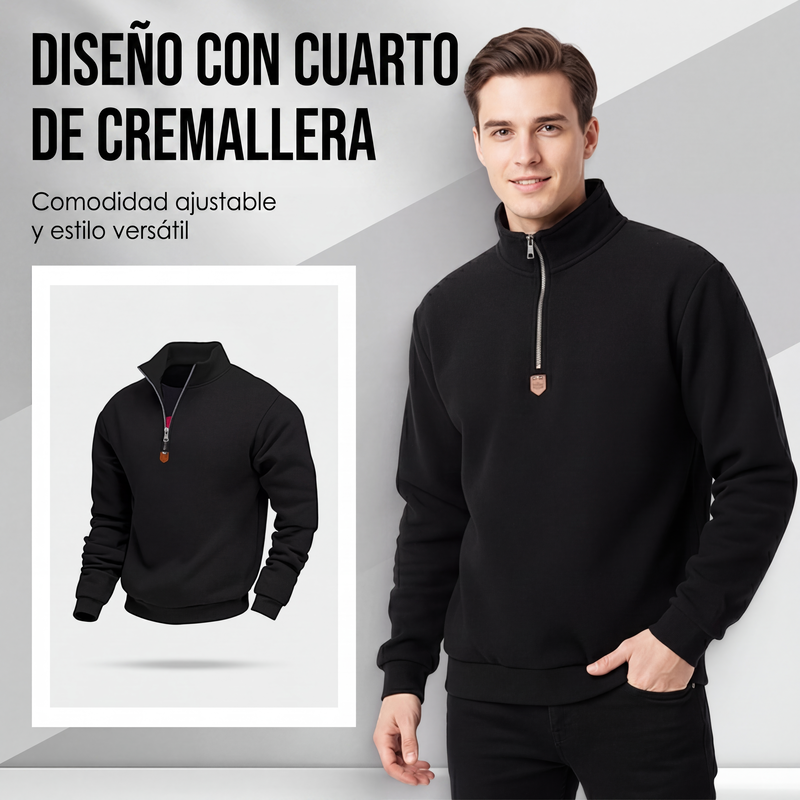⏰🔥 ¡OFERTA 50% OFF! 🧥✨Jersey de cuello alto con cremallera de un cuarto para hombre