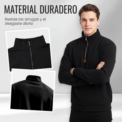 ⏰🔥 ¡OFERTA 50% OFF! 🧥✨Jersey de cuello alto con cremallera de un cuarto para hombre