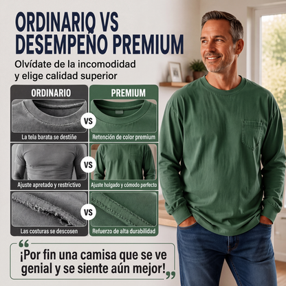 Camiseta de manga larga holgada para hombre