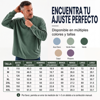 Camiseta de manga larga holgada para hombre