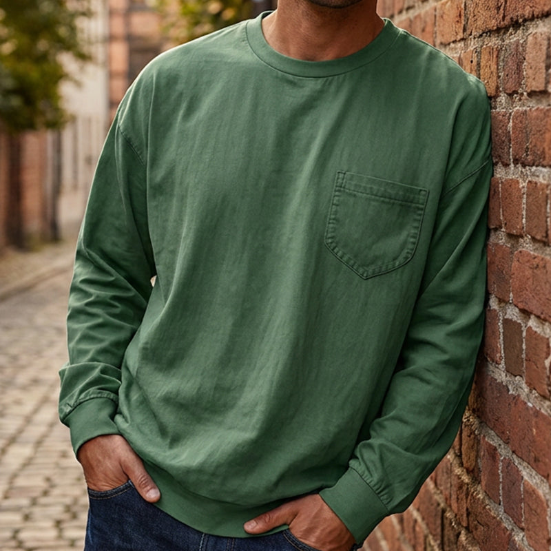 Camiseta de manga larga holgada para hombre