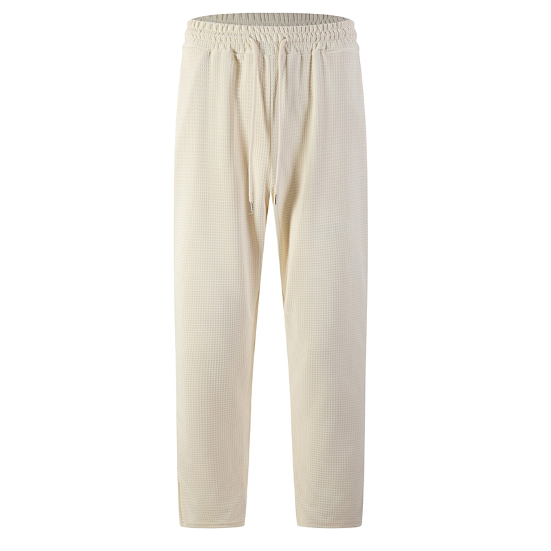💥-50% AHORRO💥Pantalones casuales de punto gofrado con cordón para hombre