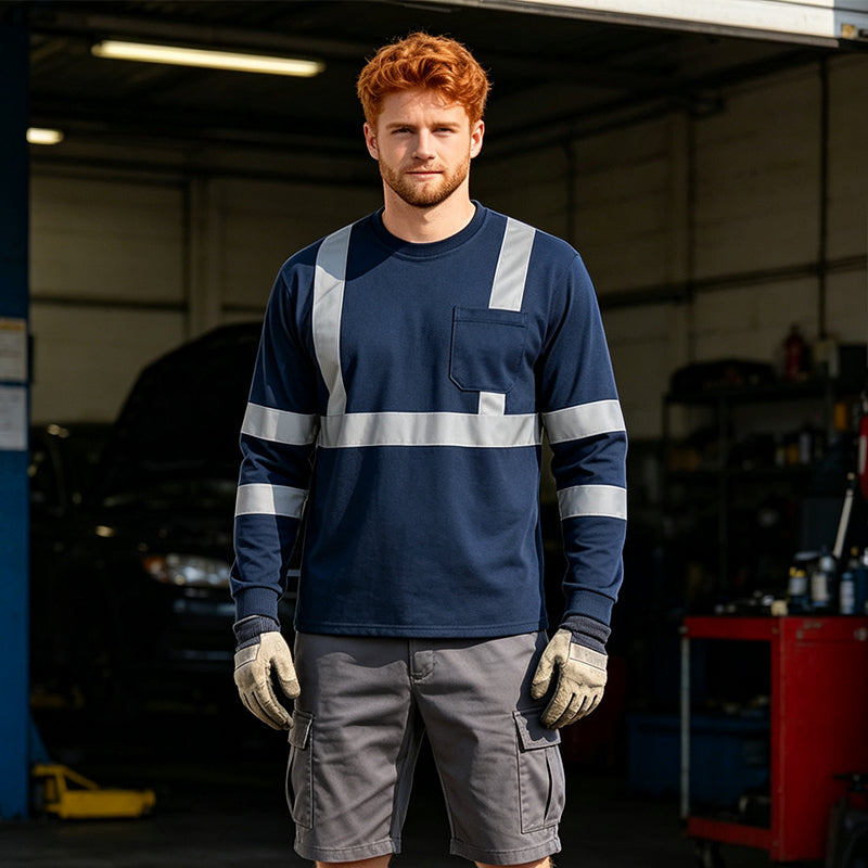 🏆¡Más vendido!🏆 Top de trabajo reflectante de alta visibilidad para hombre