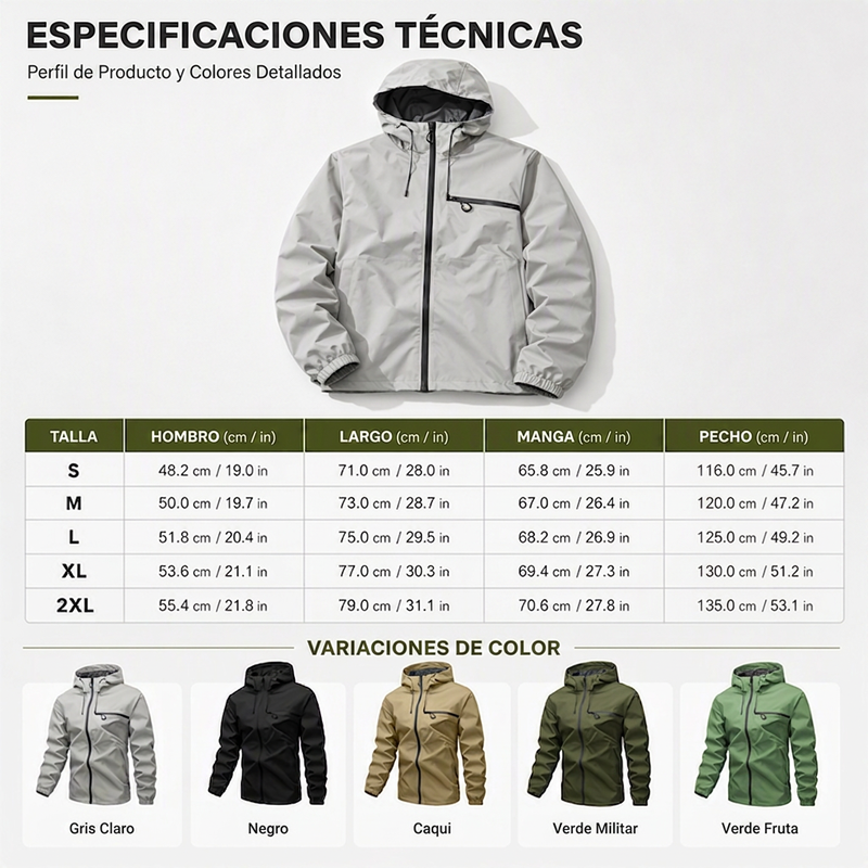 🏆¡Más vendido!🏆 Chaqueta con capucha impermeable para exterior para hombre