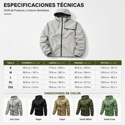 🏆¡Más vendido!🏆 Chaqueta con capucha impermeable para exterior para hombre