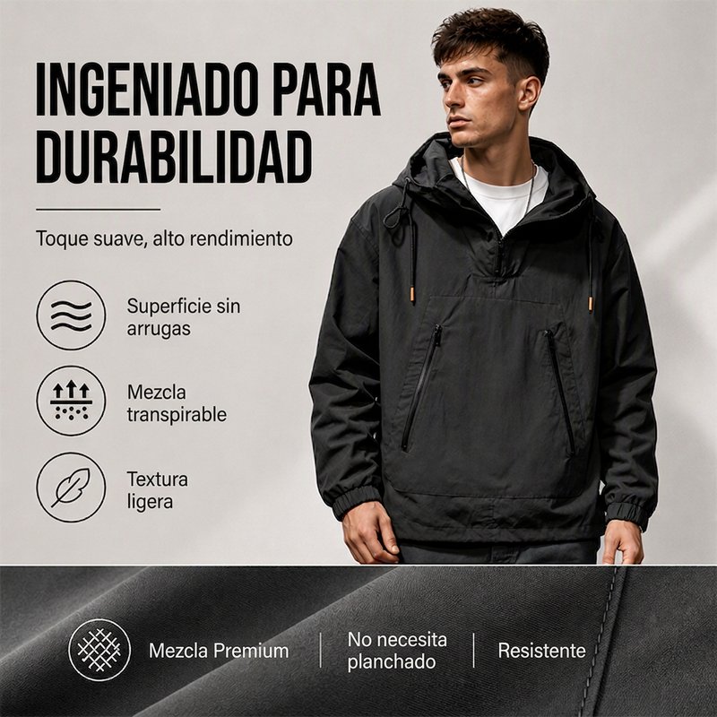 ⏰🔥 ¡OFERTA 50% OFF! 🧥❄️Chaqueta anorak casual con capucha y cortaviento para hombre