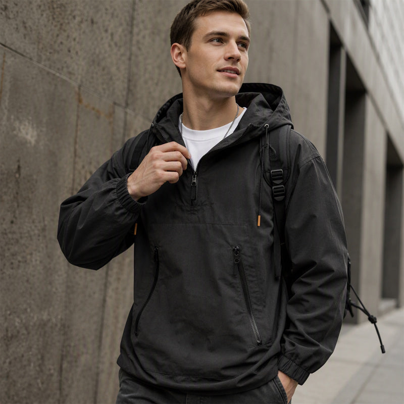 ⏰🔥 ¡OFERTA 50% OFF! 🧥❄️Chaqueta anorak casual con capucha y cortaviento para hombre