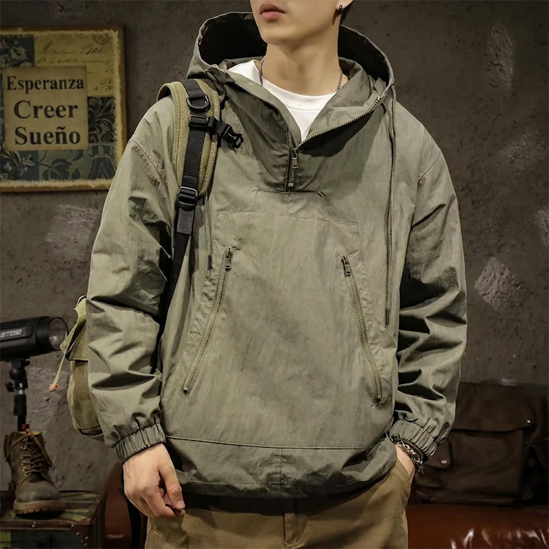 ⏰🔥 ¡OFERTA 50% OFF! 🧥❄️Chaqueta anorak casual con capucha y cortaviento para hombre