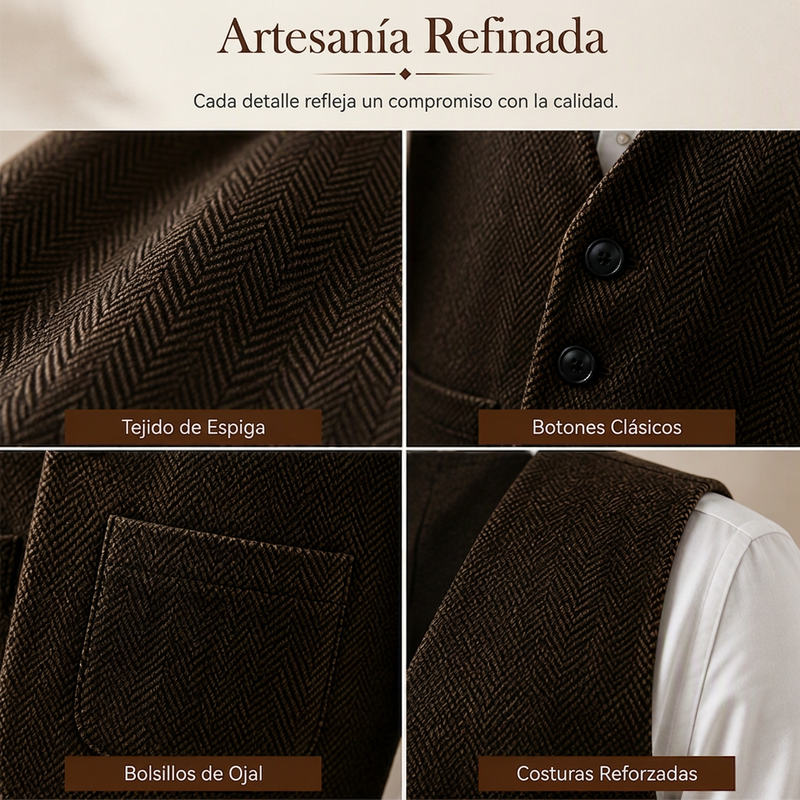 ⏰🔥 ¡OFERTA 50% OFF! 🧥❄️Chaleco informal de cuello en V para hombre, estilo vintage