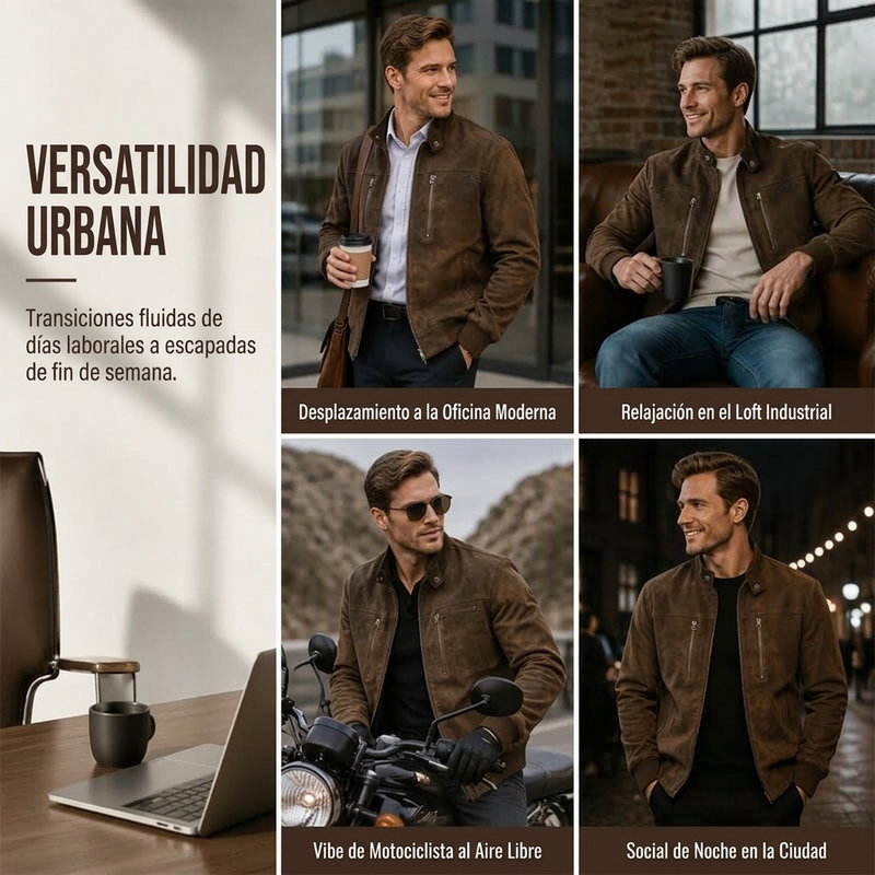 ⏰🔥 ¡OFERTA 50% OFF! 🧥✨ Cazadora Bomber Retro de Ante para Hombre – Corte Oversize, Estilo Urbano y Comodidad Premium para el Día a Día