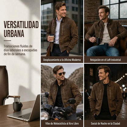 ⏰🔥 ¡OFERTA 50% OFF! 🧥✨ Cazadora Bomber Retro de Ante para Hombre – Corte Oversize, Estilo Urbano y Comodidad Premium para el Día a Día