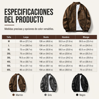 ⏰🔥 ¡OFERTA 50% OFF! 🧥✨ Cazadora Bomber Retro de Ante para Hombre – Corte Oversize, Estilo Urbano y Comodidad Premium para el Día a Día