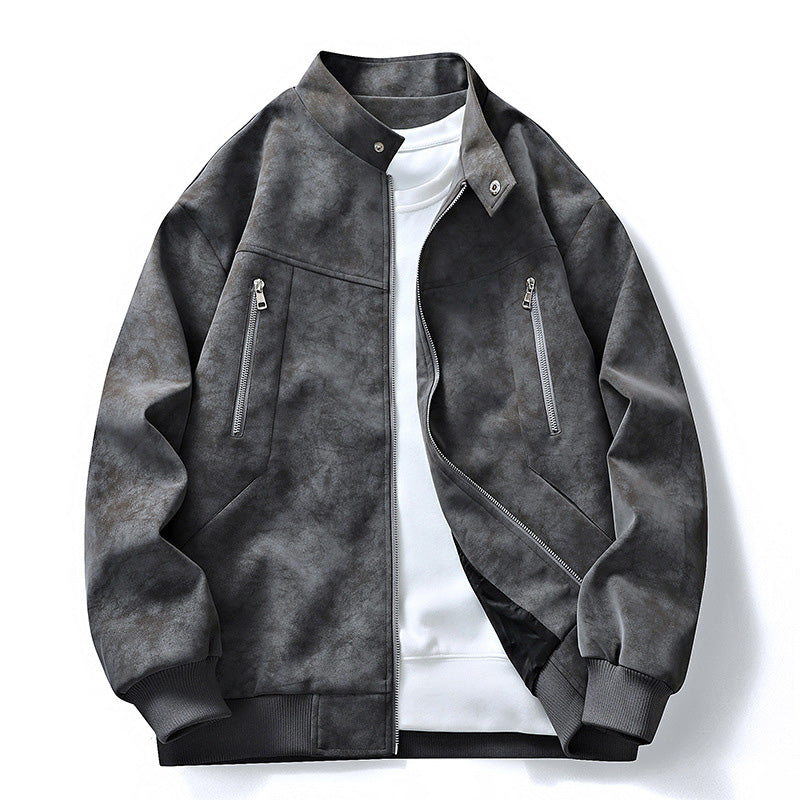 ⏰🔥 ¡OFERTA 50% OFF! 🧥✨ Cazadora Bomber Retro de Ante para Hombre – Corte Oversize, Estilo Urbano y Comodidad Premium para el Día a Día