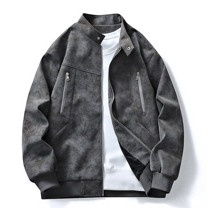 ⏰🔥 ¡OFERTA 50% OFF! 🧥✨ Cazadora Bomber Retro de Ante para Hombre – Corte Oversize, Estilo Urbano y Comodidad Premium para el Día a Día