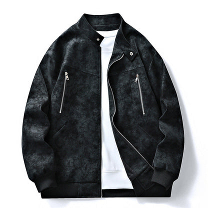 ⏰🔥 ¡OFERTA 50% OFF! 🧥✨ Cazadora Bomber Retro de Ante para Hombre – Corte Oversize, Estilo Urbano y Comodidad Premium para el Día a Día