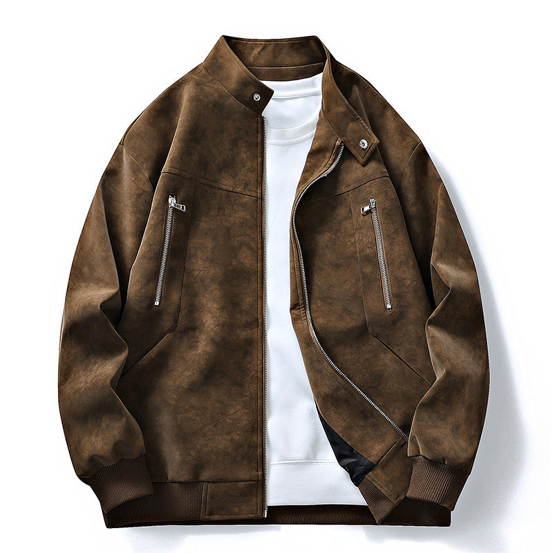 ⏰🔥 ¡OFERTA 50% OFF! 🧥✨ Cazadora Bomber Retro de Ante para Hombre – Corte Oversize, Estilo Urbano y Comodidad Premium para el Día a Día
