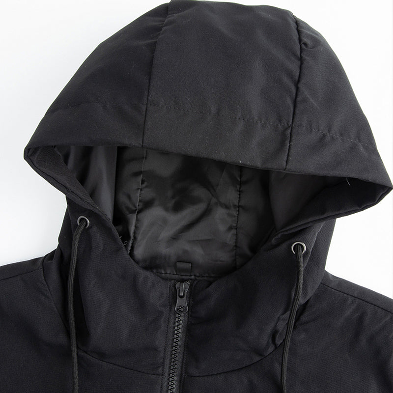 ⏰🔥 ¡OFERTA 50% OFF! 🧥✨ Gabardina cortavientos con capucha de longitud media para hombre