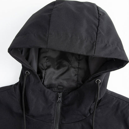⏰🔥 ¡OFERTA 50% OFF! 🧥✨ Gabardina cortavientos con capucha de longitud media para hombre