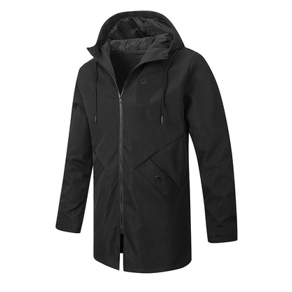 ⏰🔥 ¡OFERTA 50% OFF! 🧥✨ Gabardina cortavientos con capucha de longitud media para hombre