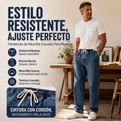 ⏰🔥 ¡OFERTA 50% OFF! 👖✨Pantalones vaqueros de hombre de pierna recta y corte holgado