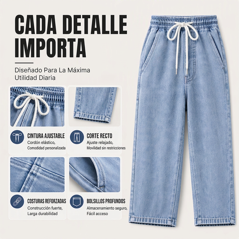 ⏰🔥 ¡OFERTA 50% OFF! 👖✨Pantalones vaqueros de hombre de pierna recta y corte holgado