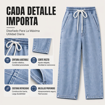 ⏰🔥 ¡OFERTA 50% OFF! 👖✨Pantalones vaqueros de hombre de pierna recta y corte holgado