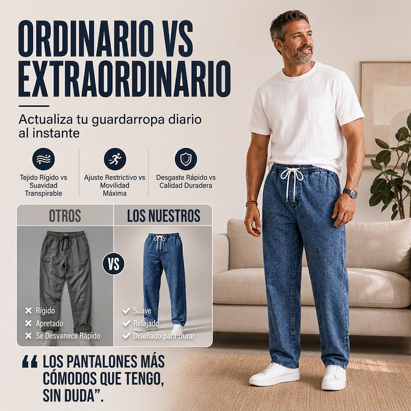 ⏰🔥 ¡OFERTA 50% OFF! 👖✨Pantalones vaqueros de hombre de pierna recta y corte holgado
