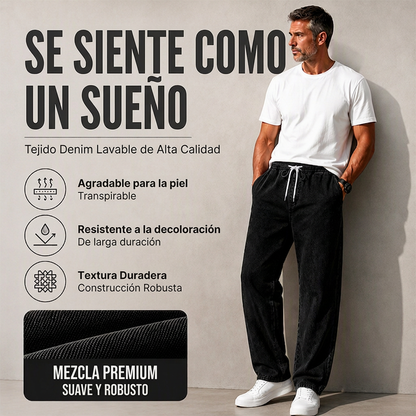 ⏰🔥 ¡OFERTA 50% OFF! 👖✨Pantalones vaqueros de hombre de pierna recta y corte holgado