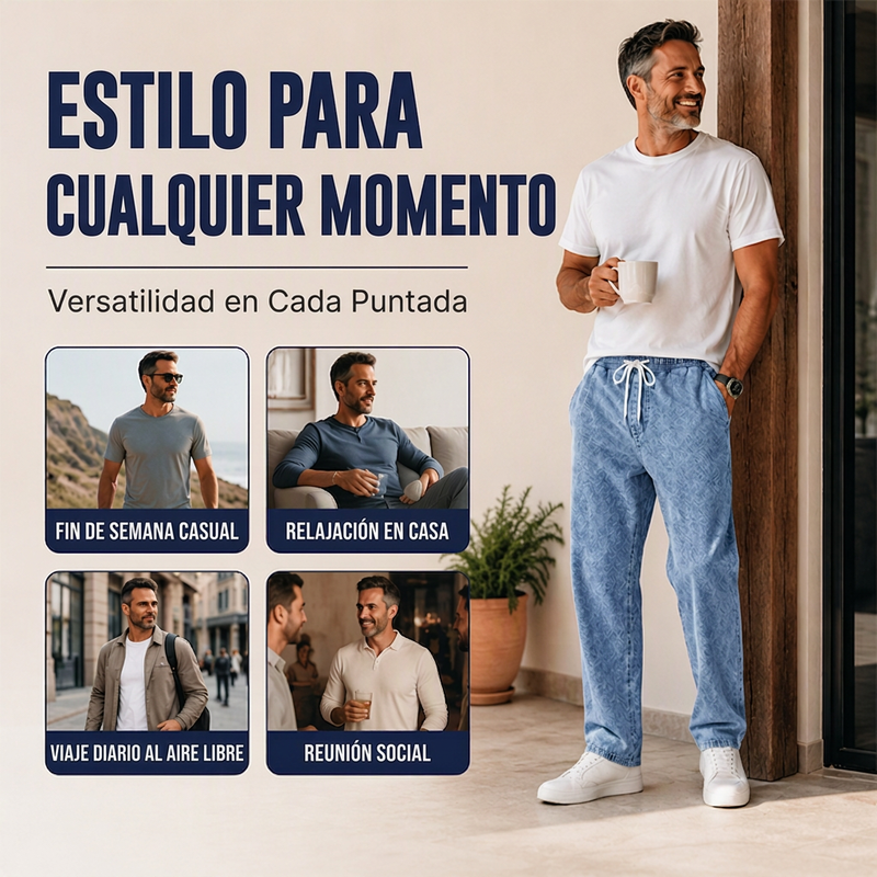 ⏰🔥 ¡OFERTA 50% OFF! 👖✨Pantalones vaqueros de hombre de pierna recta y corte holgado