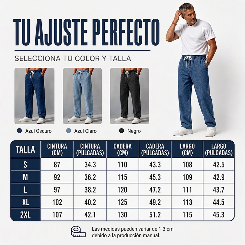 ⏰🔥 ¡OFERTA 50% OFF! 👖✨Pantalones vaqueros de hombre de pierna recta y corte holgado